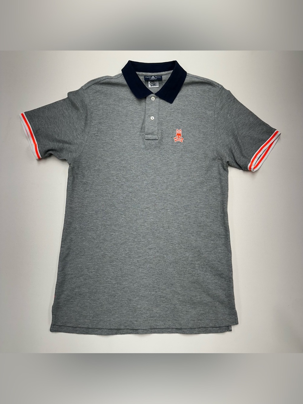 Psycho Bunny Polo Mens Size 6 Large Pique Gray Short Sleeve Golf Casual